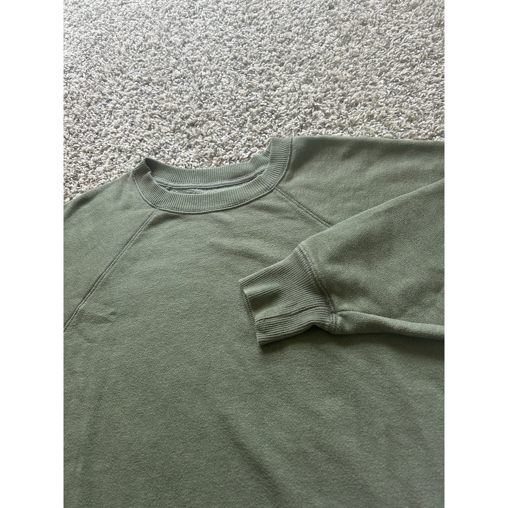 Aerie Women's Medium Army Green 3/4 Sleeve Crewneck Sweater W Pockets